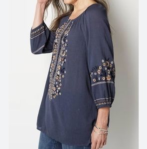 J Jill wildflowers embroidered tunic
